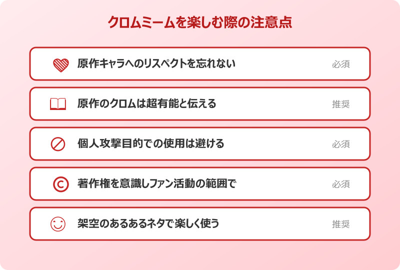 クロムミーム素材 ミーム利用で気をつけたいポイント