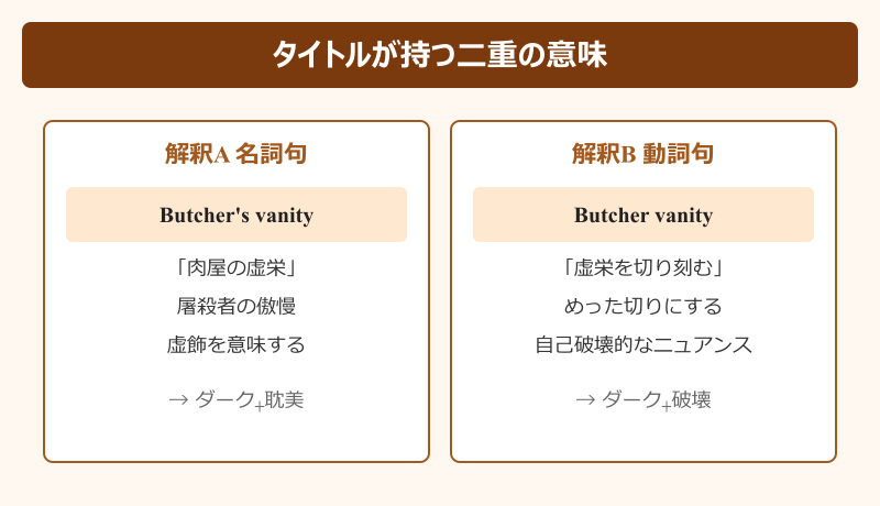 butcher vanity 元ネタ タイトルが持つ二重の意味
