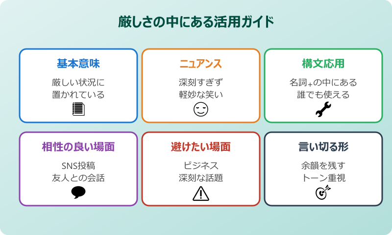 厳しさの中にある 意味と使い方を解説