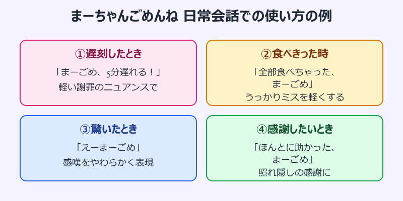 まーちゃんごめんね 日常会話での使い方の例