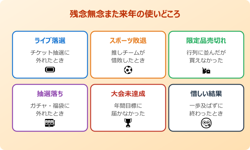 残念無念また来年 元ネタの使い方マップ