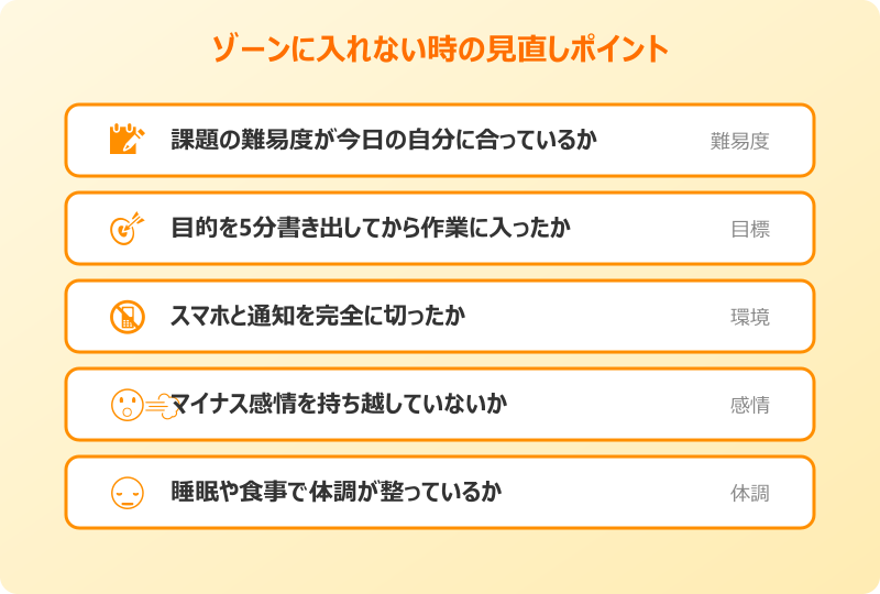 ゾーンに入る 入れない時に見直したいポイント