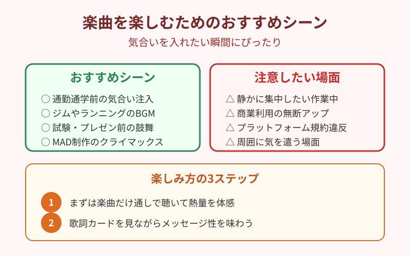 未来への咆哮 楽曲を楽しむためのおすすめシーン