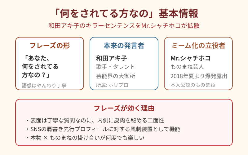 何をされてる方なのの元ネタと初出