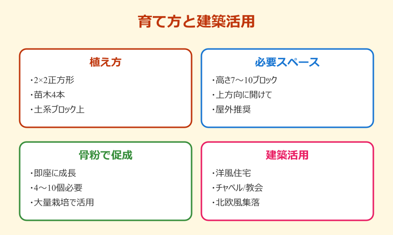 マイクラ ペールオークの育て方と建築活用