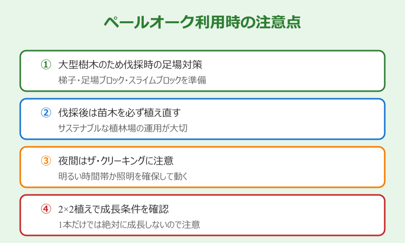 マイクラ ペールオーク利用時の注意点