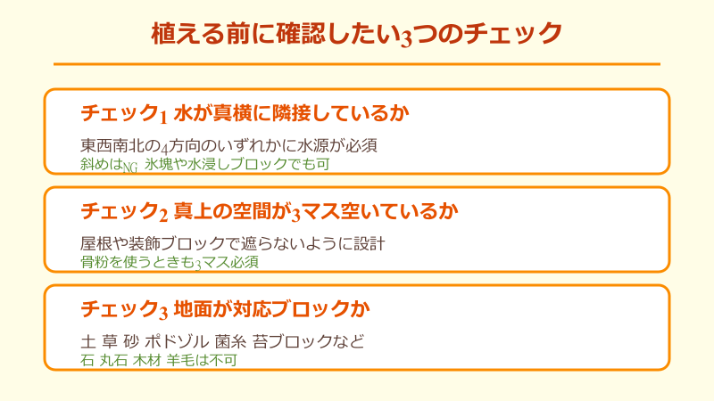 マイクラ サトウキビ 植える前に確認したい3つのチェック