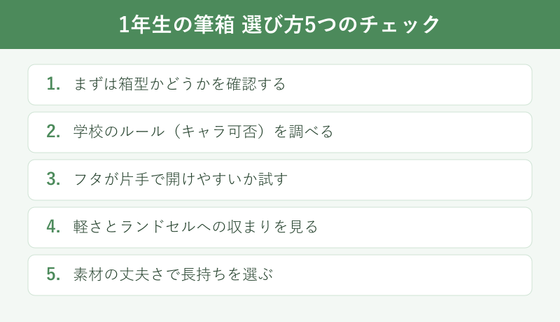 1年生の筆箱選び5つのチェック項目