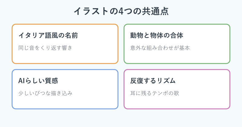イラストの特徴をまとめた図