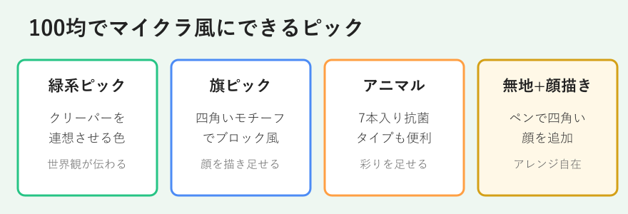 100均で代用できるピックの種類