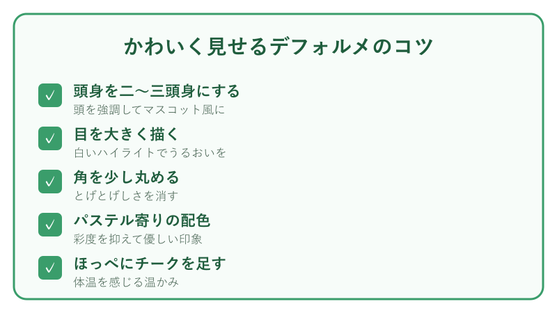 かわいく見せるデフォルメのコツ一覧