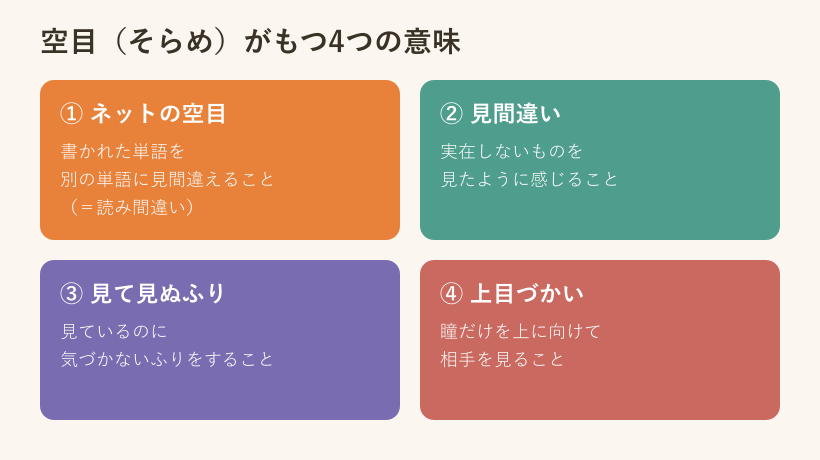 空目の4つの意味を整理した分類図